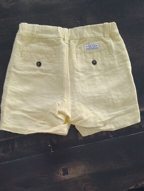 Janie & Jack Boys Light Yellow Casual Linen-Blend Shorts, 3T